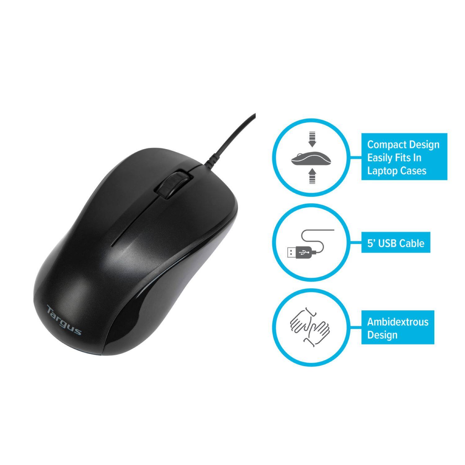 Alt View 17. Targus - 3-Button USB Optical Mouse - Black.
