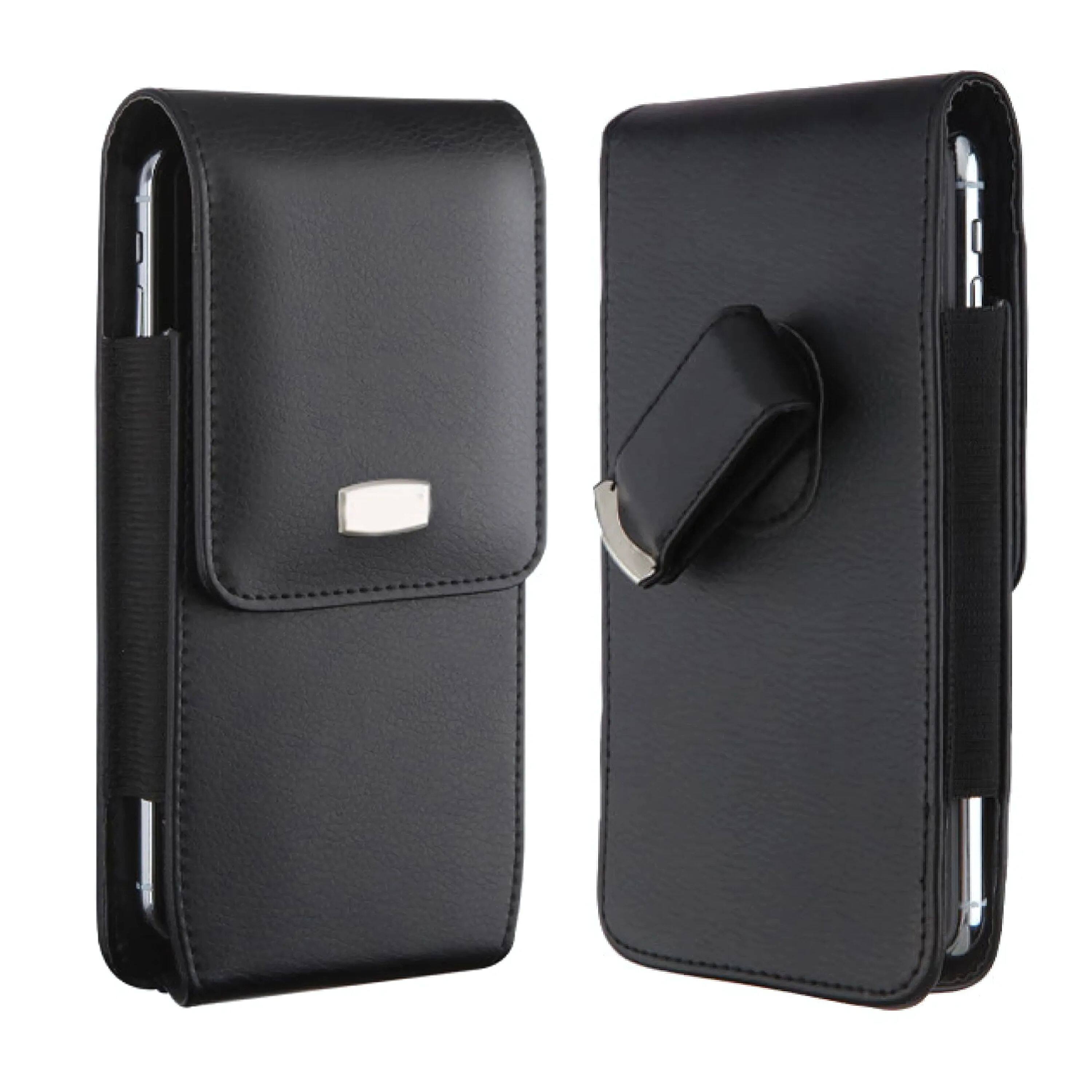 Front. Kitcheniva - Swivel Belt Clip Leather Phone Pouch Holster For Samsung Galaxy S25 Ultra - Black.
