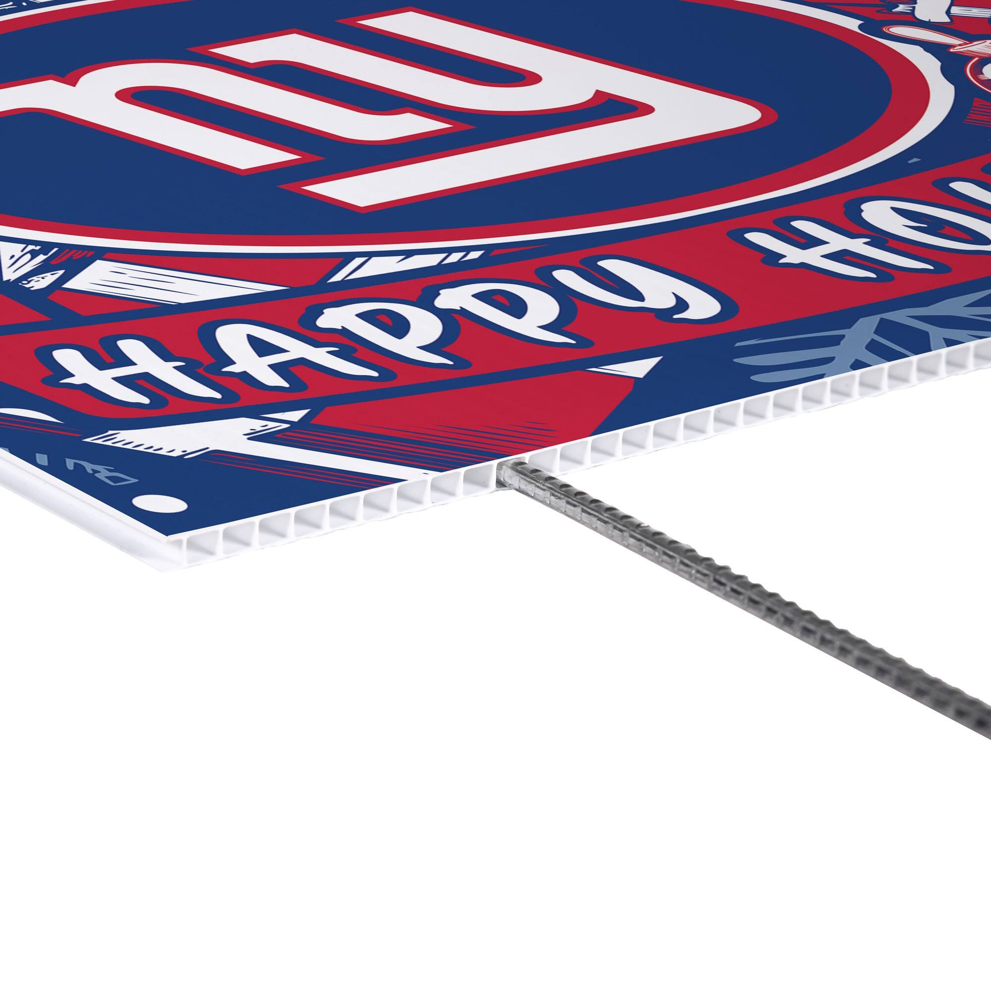 Alt View 2. Evergreen Enterprises - New York Giants 24" x 18" Happy Holidays Christmas Outdoor Staked Yard Sign - Multicolor.