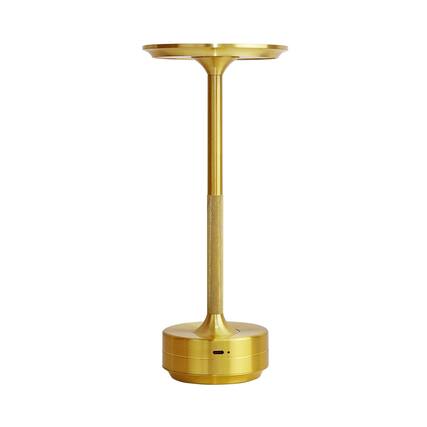 Front. ONEWISH - Cordless Portable LED Table Lamp with Touch Control - Gold.