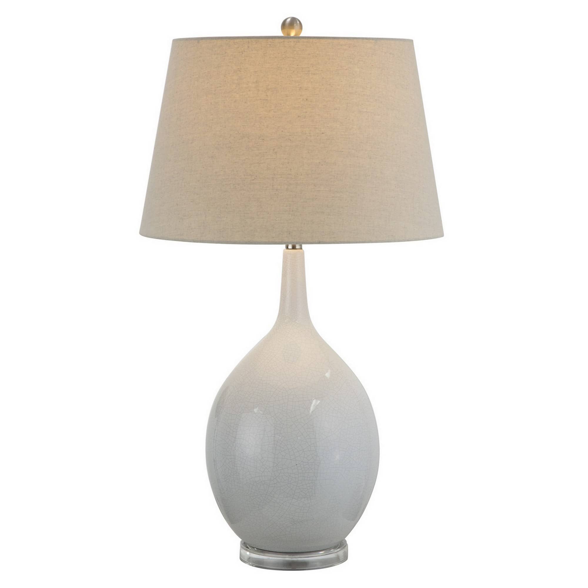 Manhattan Lane - 32 Inch Table Lamp, Empire Shade, Ceramic Stand - White
