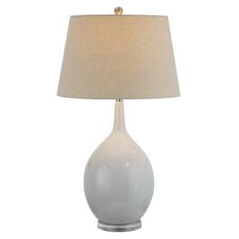 Manhattan Lane - 32 Inch Table Lamp, Empire Shade, Ceramic Stand - White