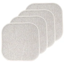 Sweet Home Collection - Alexis Memory Foam No Slip Back 16" x 16" Chair Pad Cushions, 4-Pack - Cream/Brown