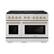 Front. ZLINE - ZLINE Autograph 48 in. Paramount Gas Range with 8 Burner DuoPro Cooktop w/ Polished Gold Accents (PSGRZ-48-G) - Stainless Steel.