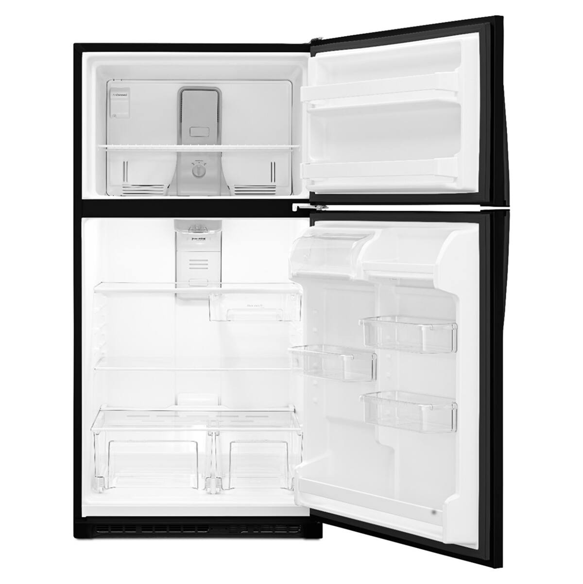 Angle. Whirlpool - 20.5 Cu. Ft. Top-Freezer Refrigerator with Frameless Glass Shelves - Black.