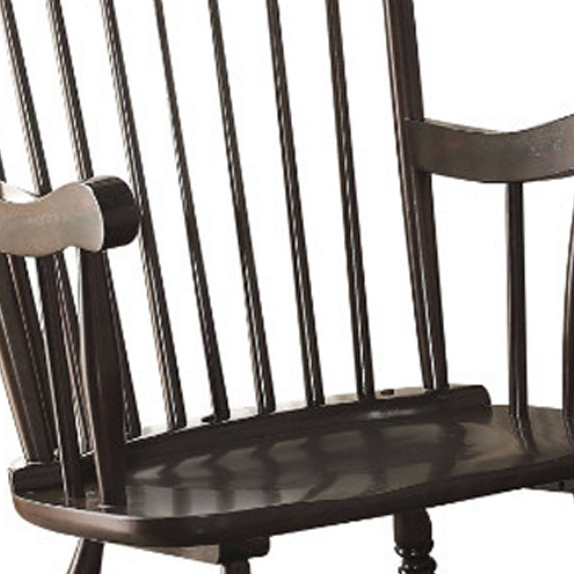 Alt View 2. Manhattan Lane - Traditional Style Wooden Rocking Chair with Contoured Seat - Black.