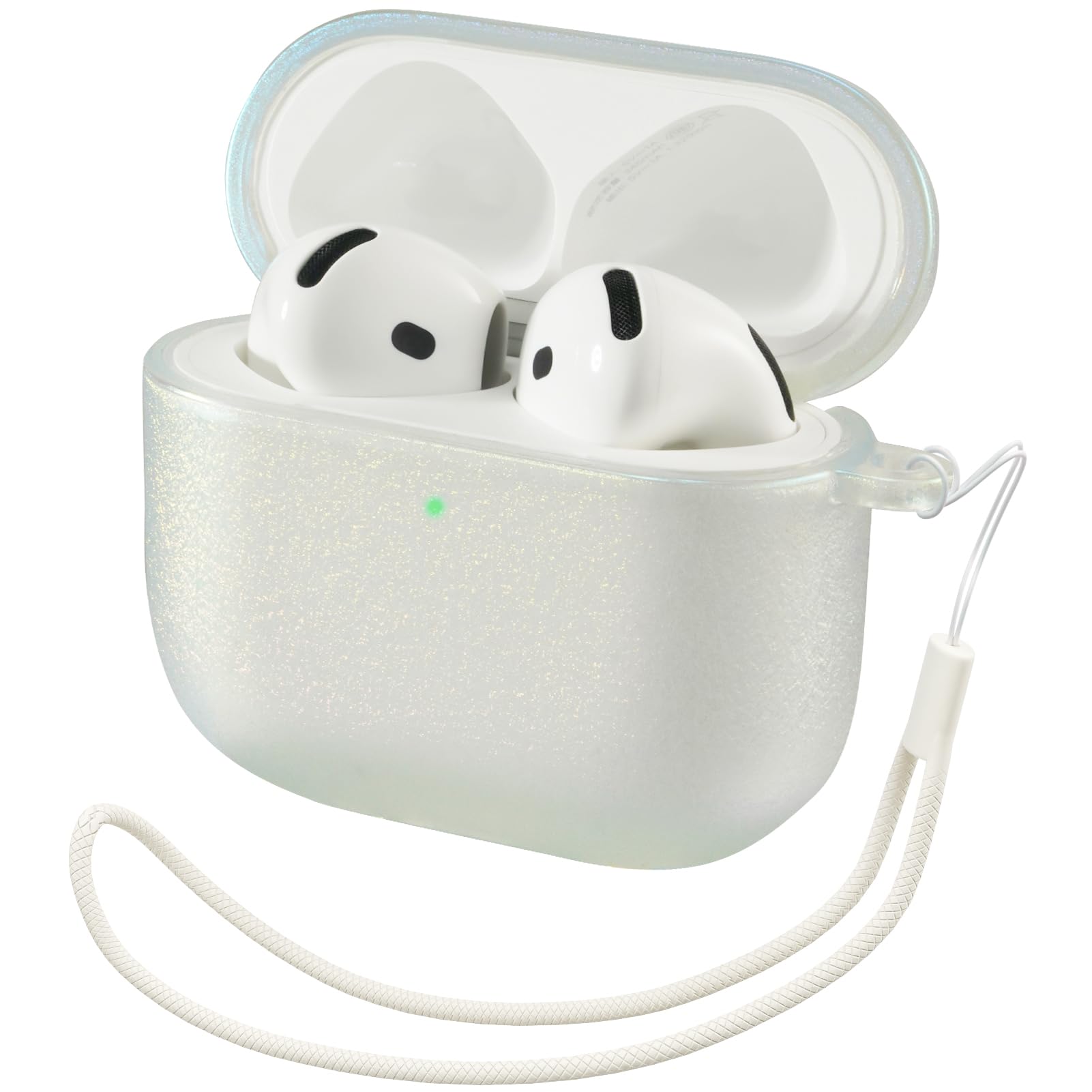 Front. Ornarto - ORNARTO for AirPods 4 Case (2024), Drop-Resistant TPU with LED Visible Bling Cover for AirPods 4th Gen-Crystal Sparkle - Glitter.