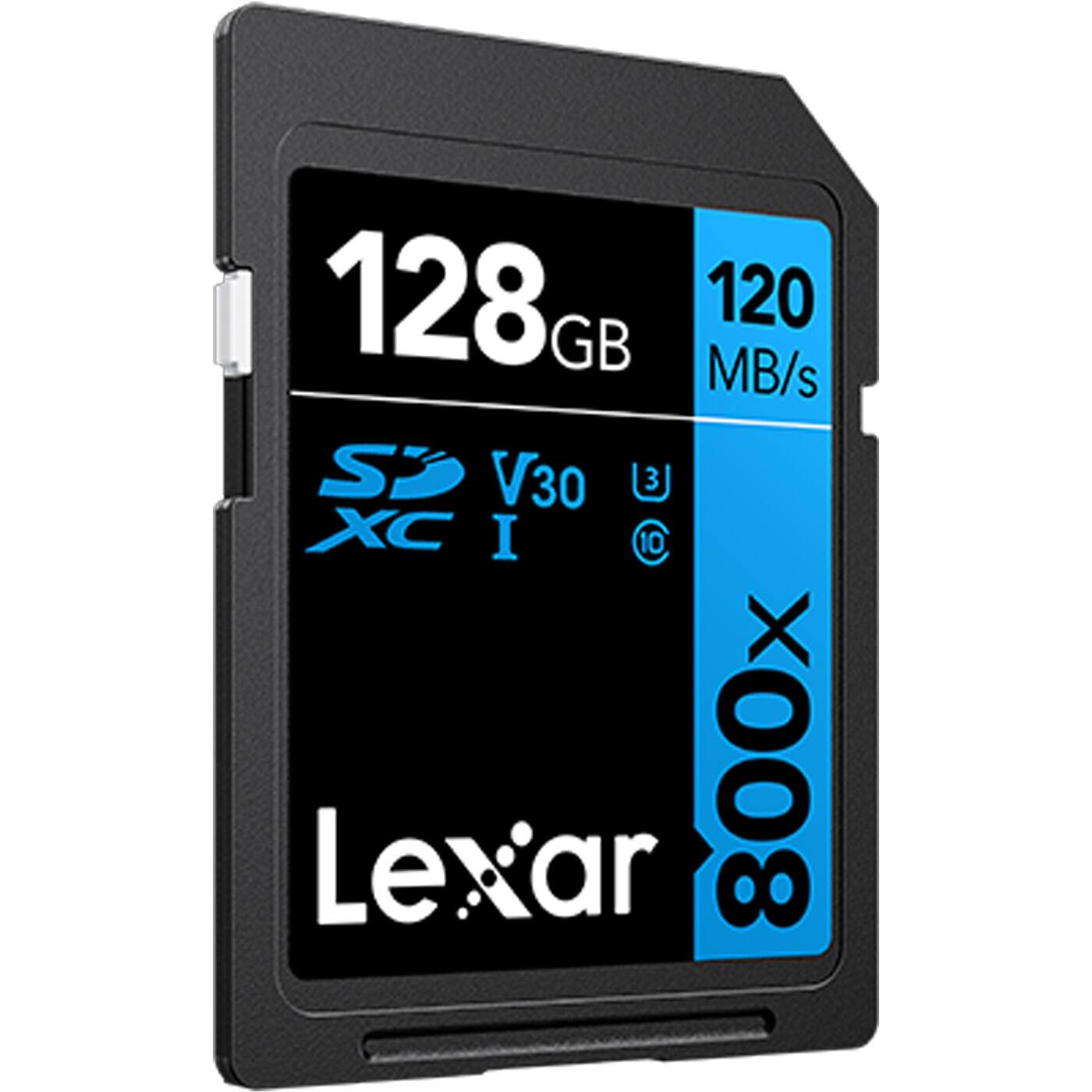 128 GB  
120 MB/s  
SDXC I  
V30  
8000x  
Lexar