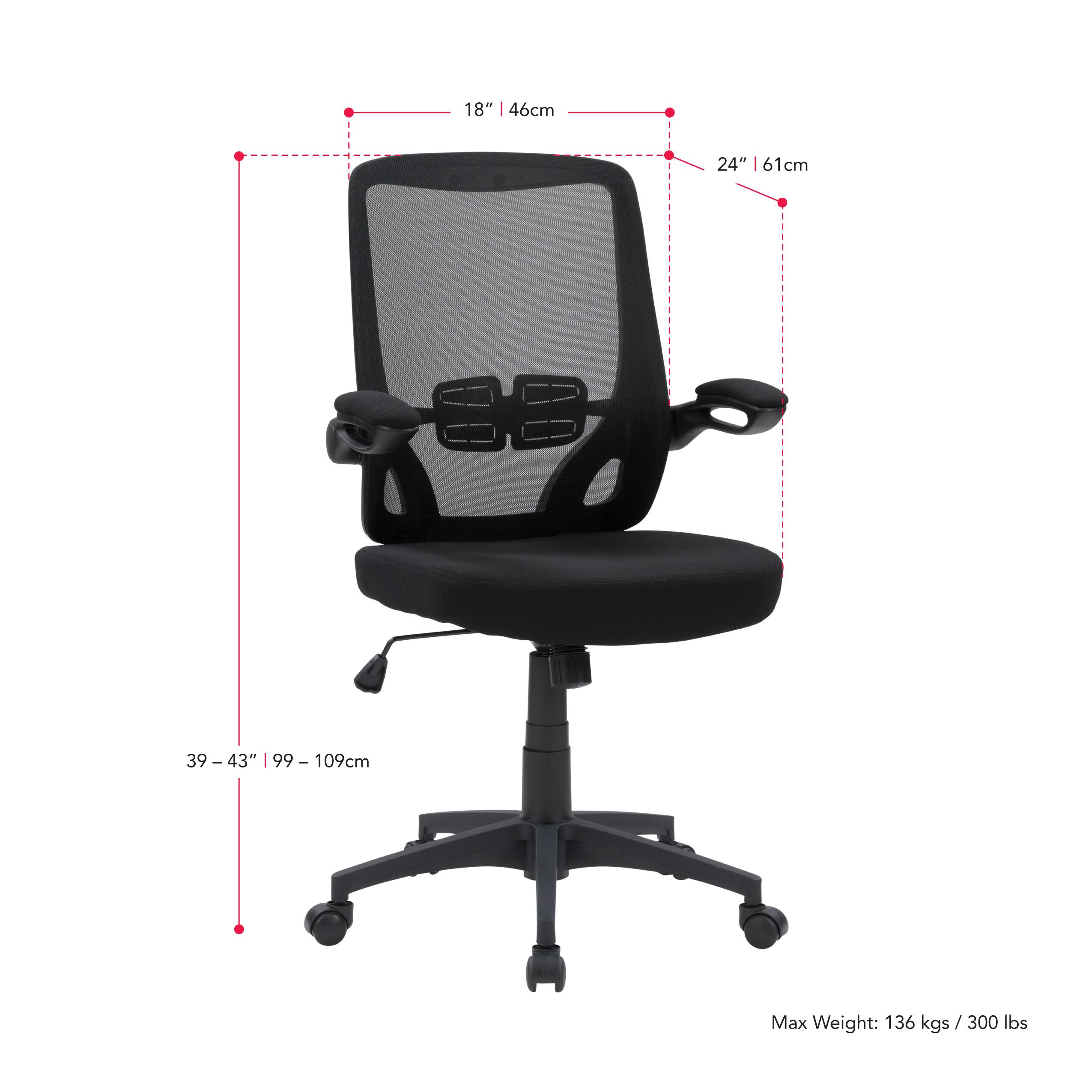 Alt View 17. CorLiving - WHR-500-O Workspace High Mesh Back Office Chair in Black - Black.