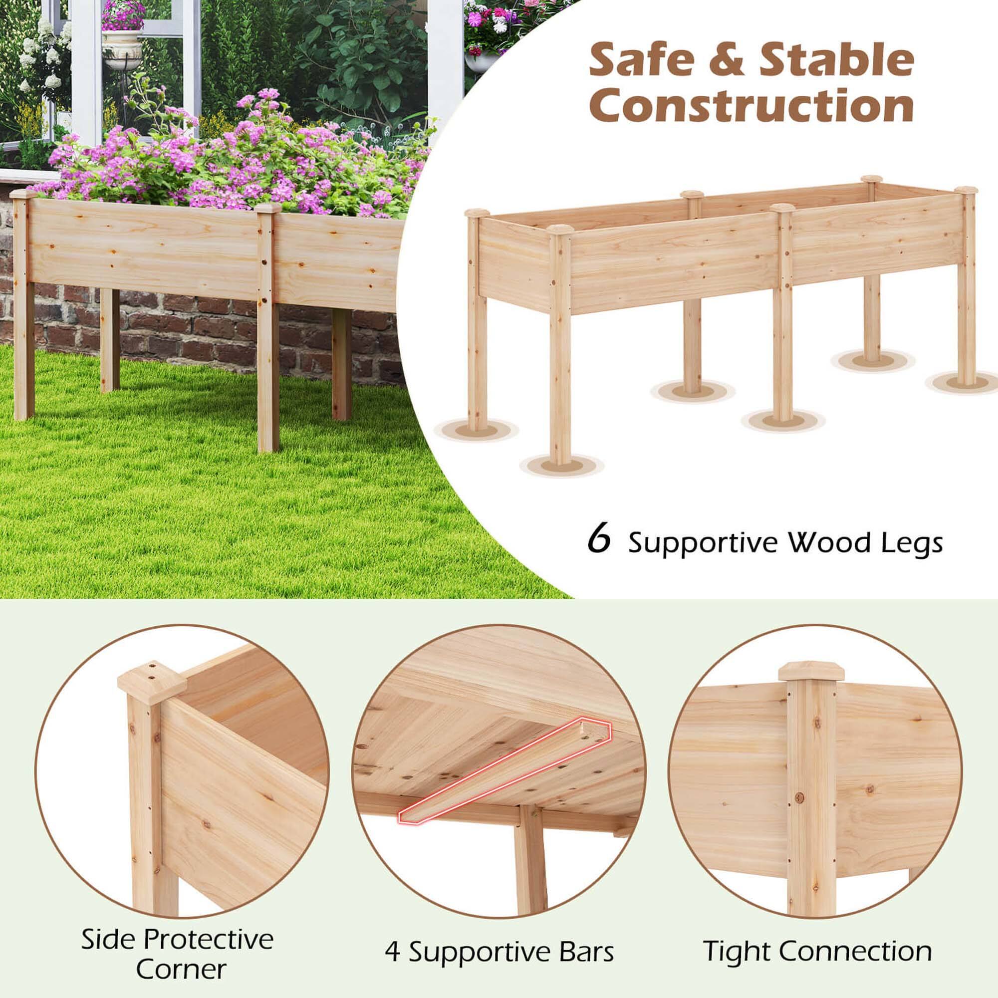 Safe & Stable Construction:

* 6 Supportive Wood Legs
* Side Protective Corner
* 4 Supportive Bars
* Tight Connection