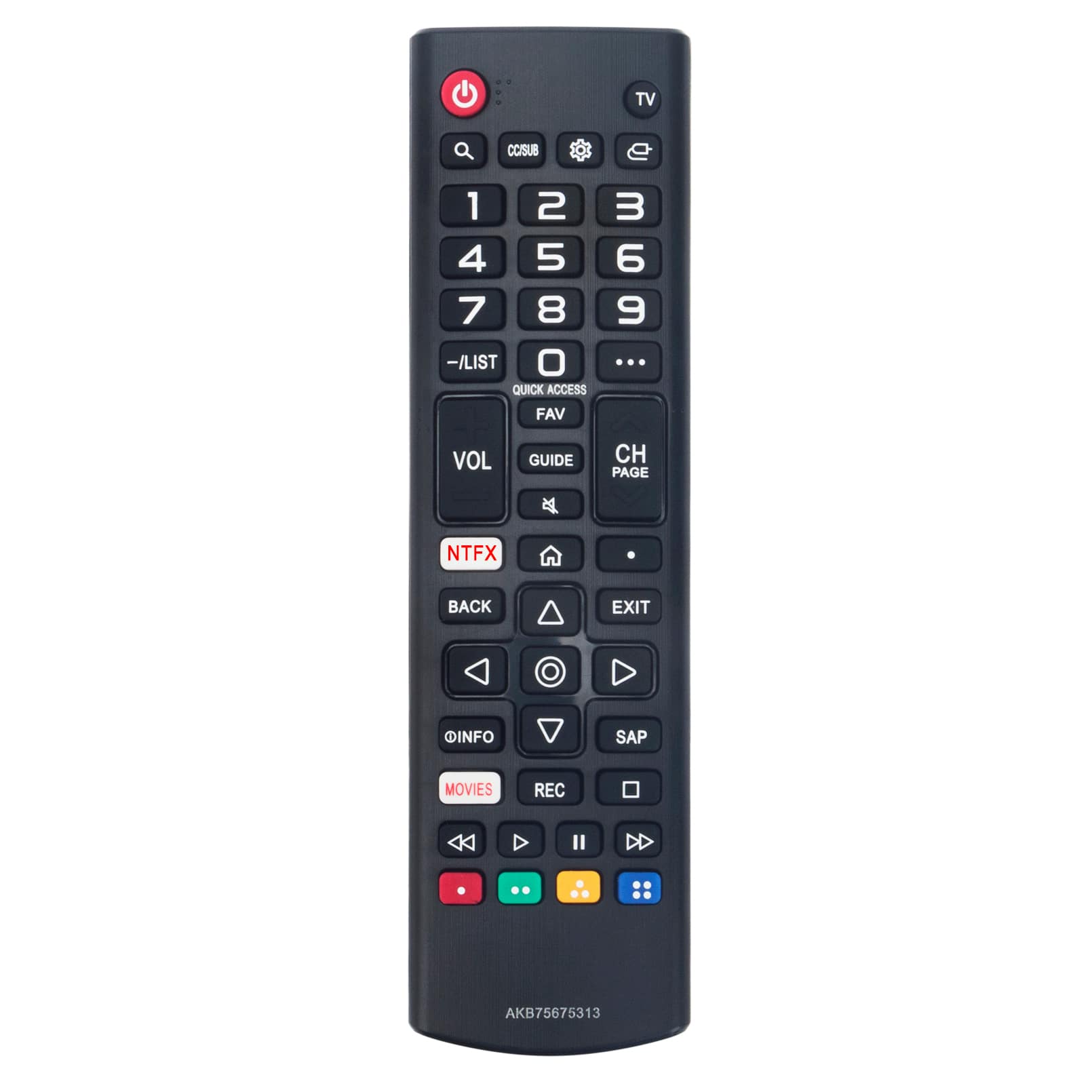 VINABTY - New AKB75675313 Replaced Remote Fits for All LG Smart LCD LED OLED UHD HDTV Plasma Magic 3D 4K TVs - Black