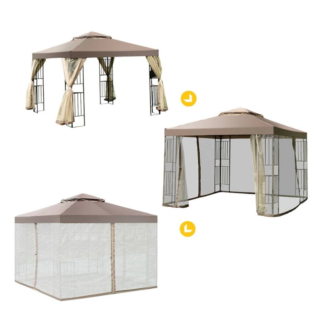 Left. Kadyn - 10 Feet x 10 Feet Awning Patio Screw-free Structure Canopy Tent for Gazebo Cover Patio Garden Outdoor.