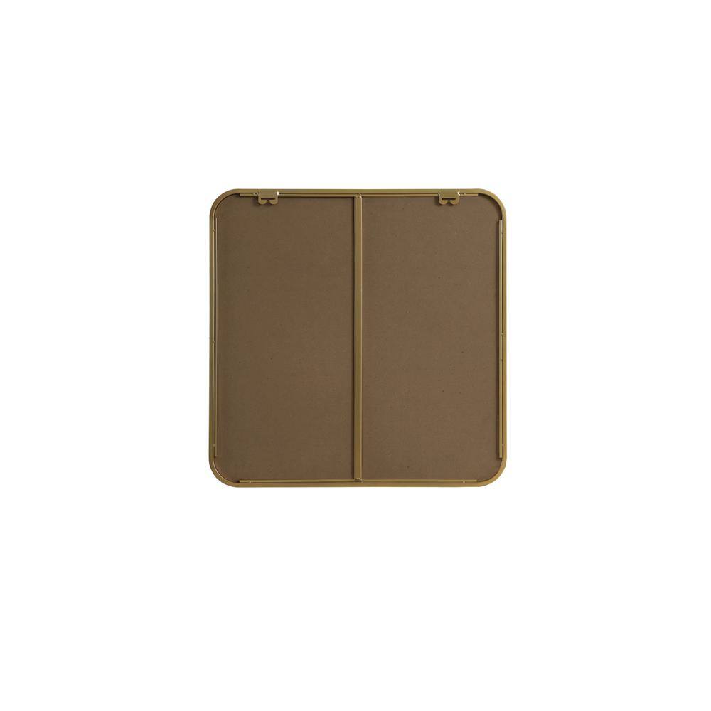 Angle. Elegant Decor - Soft corner metal square mirror 24x24 inch in Brass - Brass.
