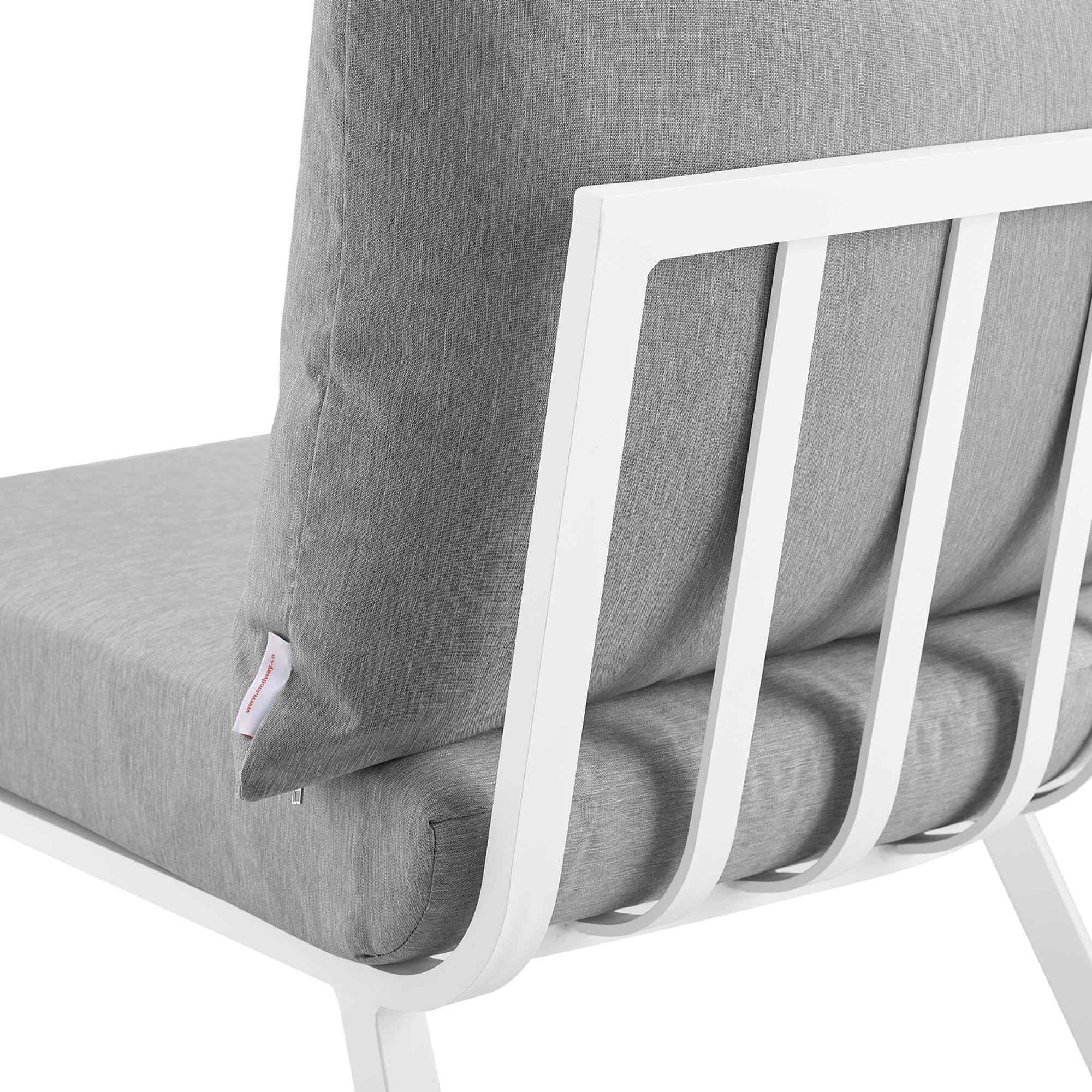 Alt View 3. Modway - Riverside Outdoor Patio Aluminum Corner Chair by Modway - White Gray.
