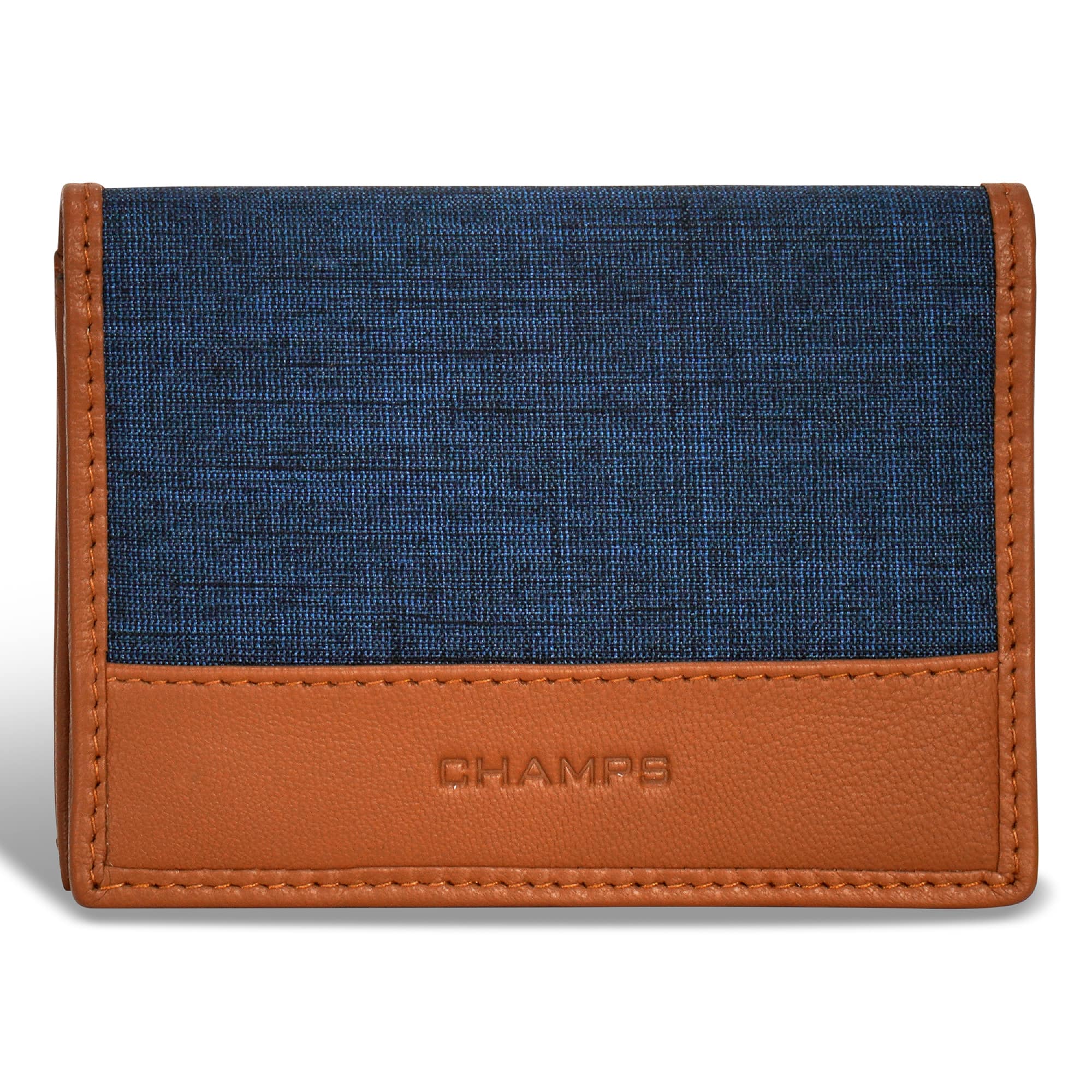 Champs - Denim Collection Leather Cardholder - TanBlue