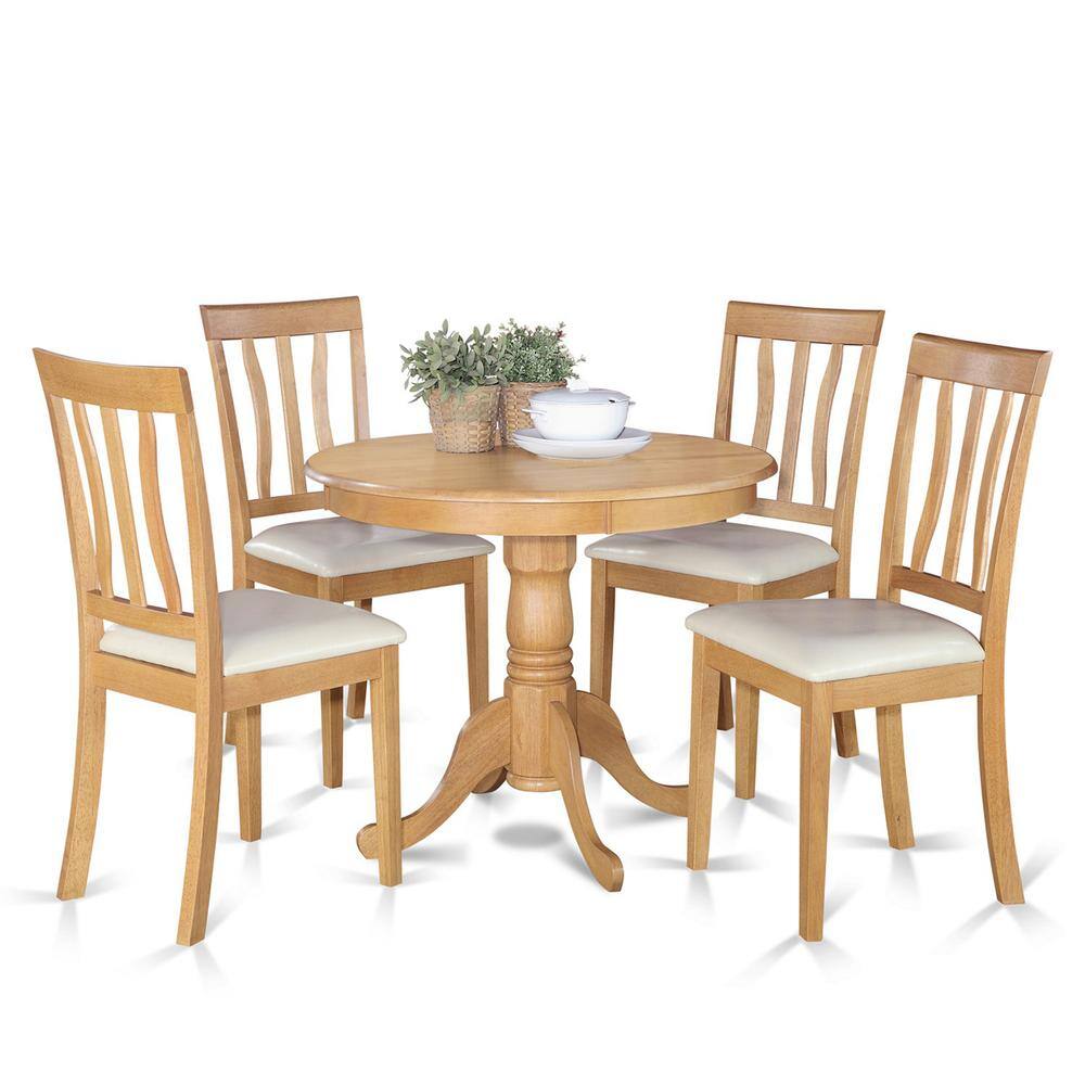 East West Furniture 5 PC Kitchen Table set small Kitchen Table plus 4 ...
