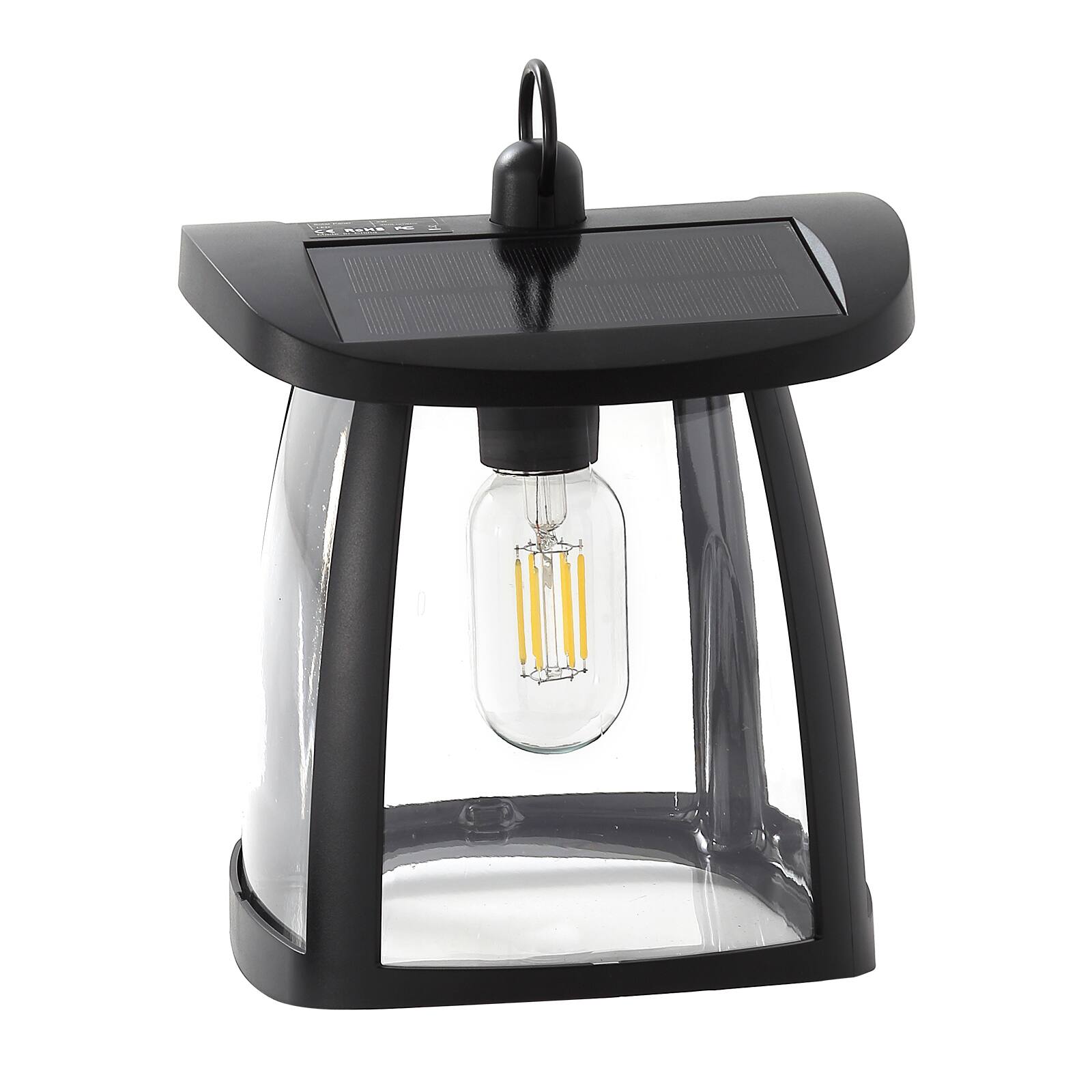 Left. Sofucor - 10" Outdoor Solar Porch Light Exterior Lighting Fixture Wall Mount IP54 Waterproof Wall Sconce Light for House Doorway - Black.