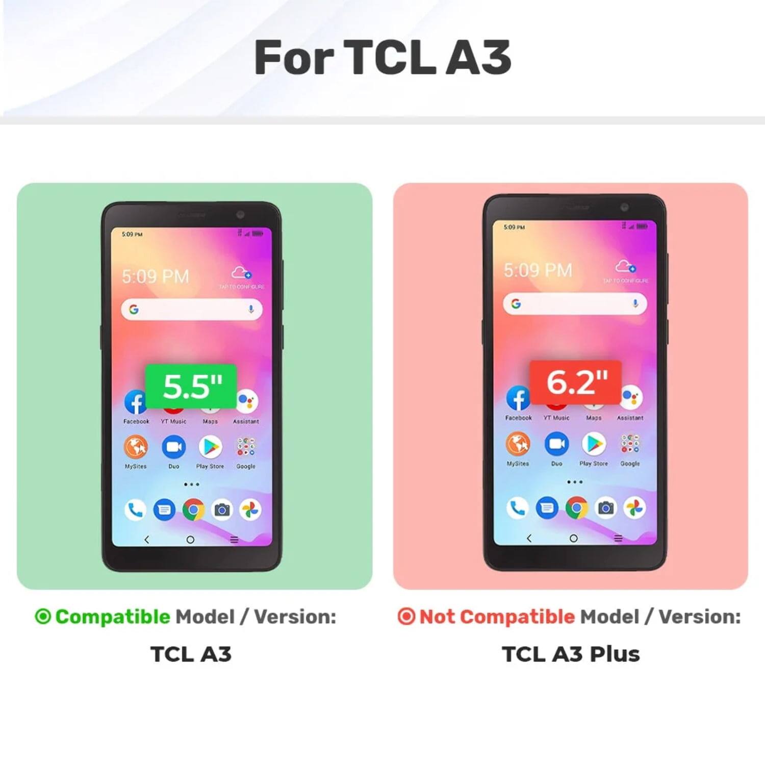 For TCL A3

Compatible Model / Version:  
TCL A3

Not Compatible Model / Version:  
TCL A3 Plus
