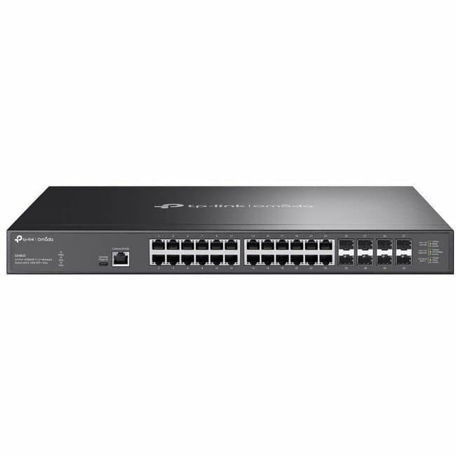 TP-Link - Omada 24-Port 10GBASE-T L2+ Managed Switch with 8 10GE SFP+ Slots - 24 Ports - Manageable - 10 Gigabit Ethernet - Unknown