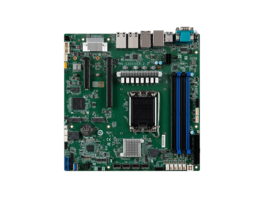 MSI - D1500(D1500GB4N-10G-HE) uATX Server Motherboard, Single socket, LGA1700, Intel® Xeon® E-2400, C266PCH.