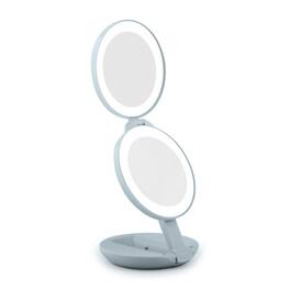 Zadro - Compact Lighted Travel Mirror with 10X/1X Magnifications and LED Illumination - French Blue