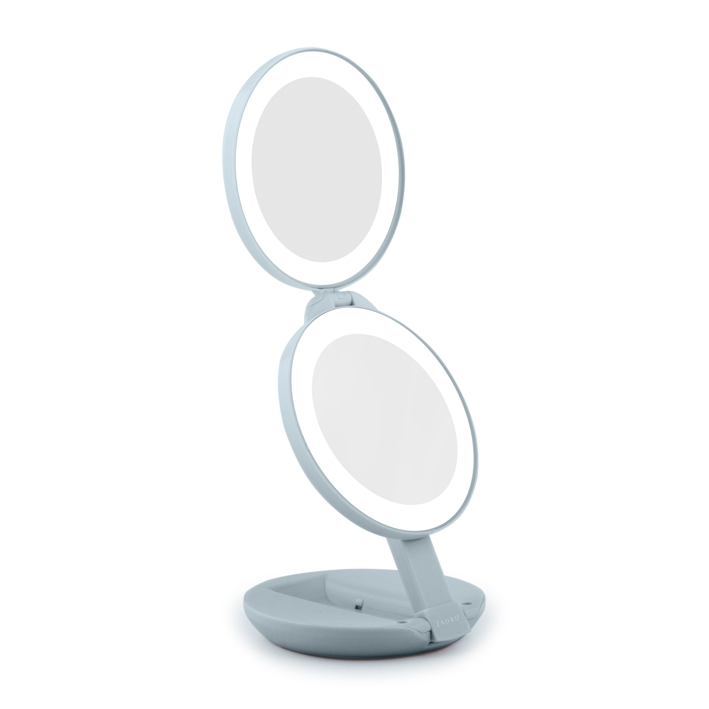 Zadro - Compact Lighted Travel Mirror with 10X/1X Magnifications and LED Illumination - French Blue