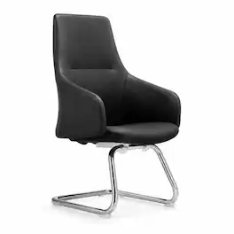 LeisureMod - Celeste Ergonomic Leather Upholstered Office Chair, Iron Frame, Computer Desk Chair for Home Office & Task Seating Use - Black