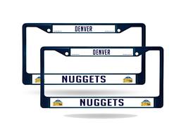 Rico Industries - Denver Nuggets Blue Painted Chrome Metal License Plate Frame - Set of 2 Frames - Multi