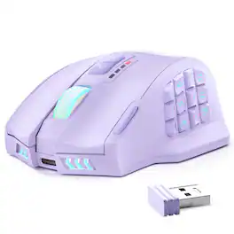 PO3TICJUNKI3 - Venus Gaming Mouse Rgb High Precision Mmo Computer Mice [igns Recommendation - Wired - Purple