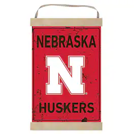 Jardine - Nebraska Huskers Faux Rust Banner Sign - Red