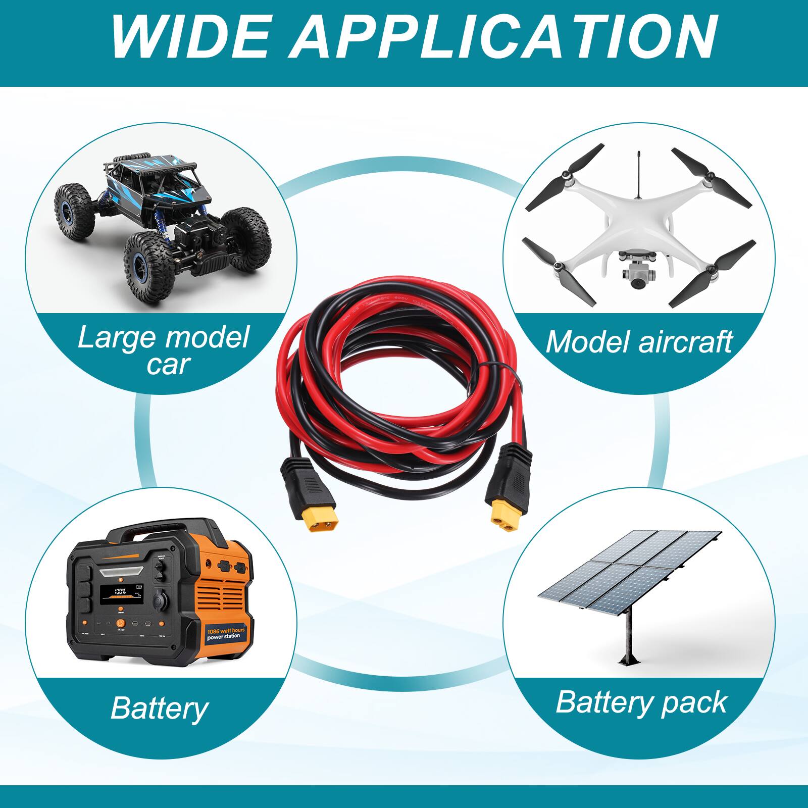 WIDE APPLICATION

- Large model car
- Model aircraft
- Battery
- Battery pack