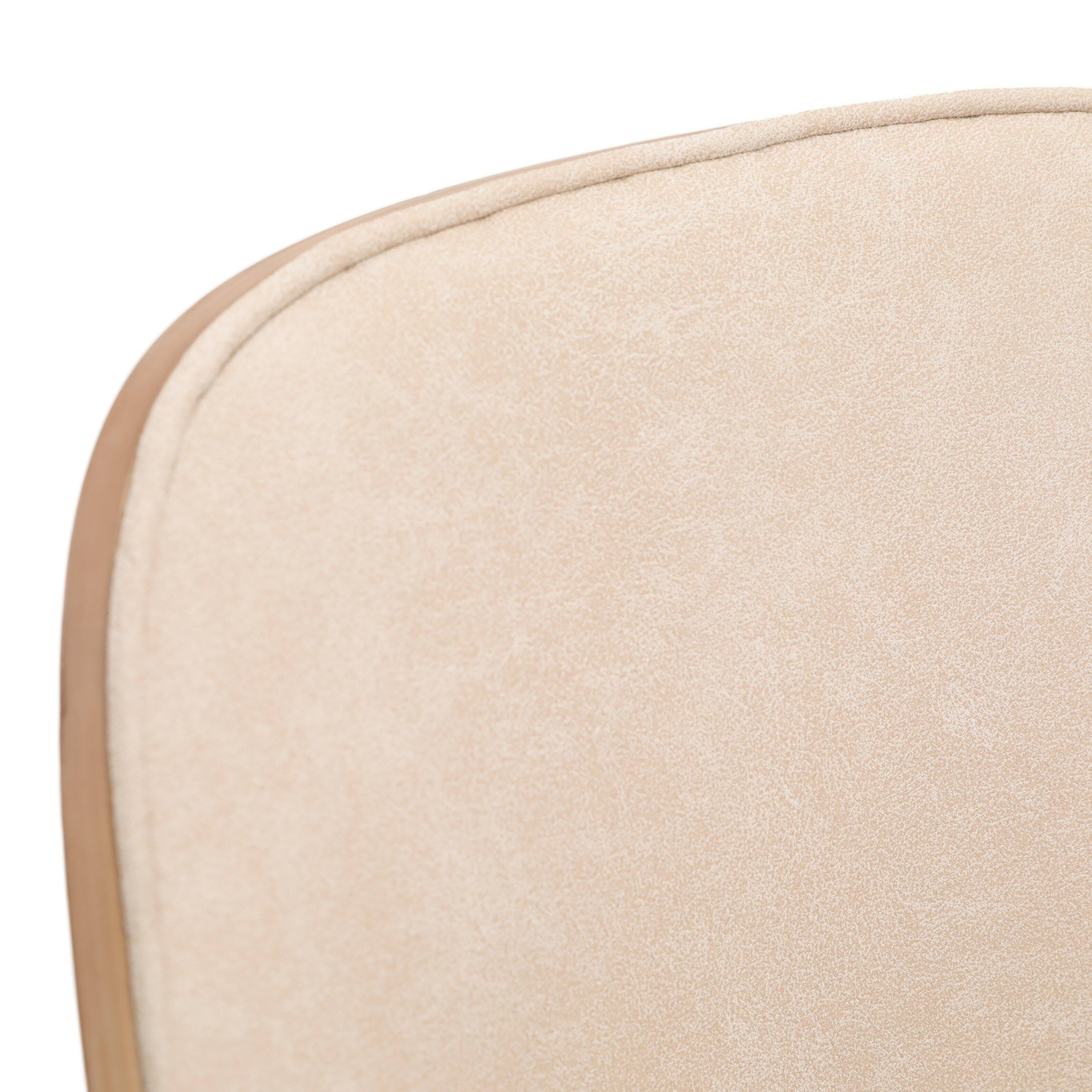 Alt View 6. LeisureMod - Tule Vintage Mid-Century Dining Chair, Modern Fabric Upholstered Kitchen Side Chair with Protective Floor Glides - Walnut/Light Brown.