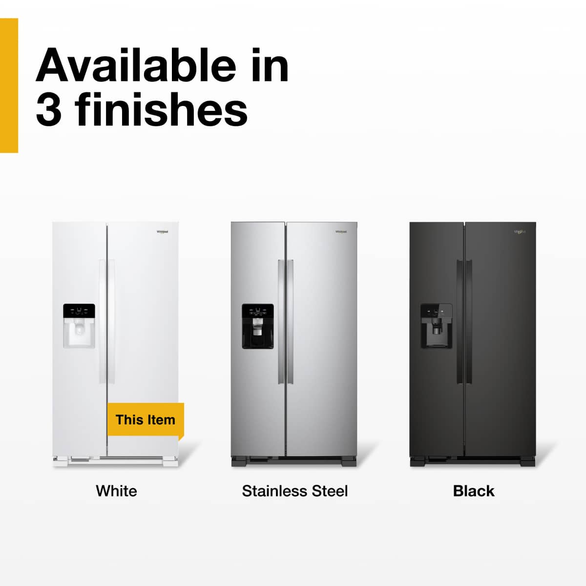 Available in 3 finishes:
- White
- Stainless Steel
- Black
This Item