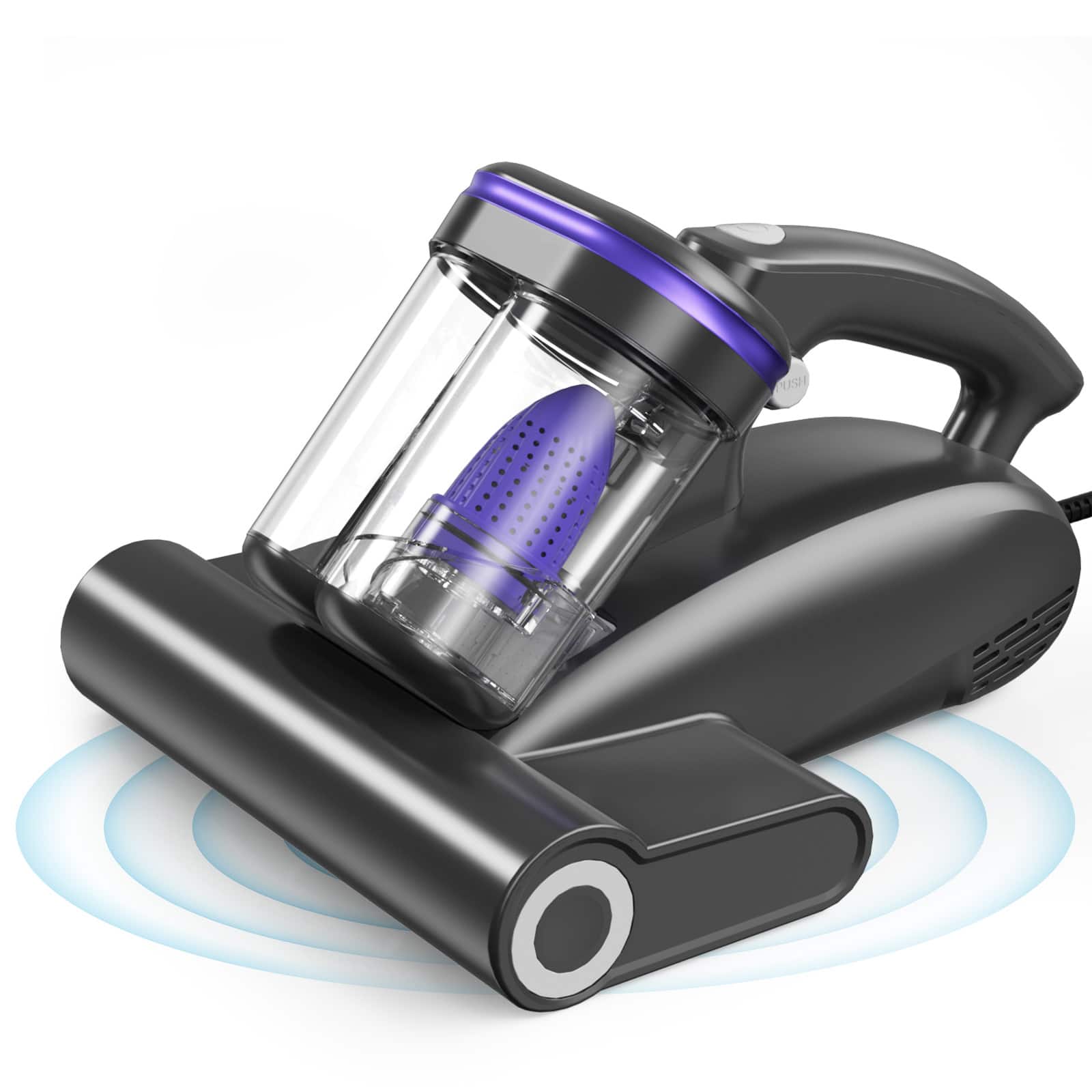 Teendow - 16Kpa 500W Bed & Couch Vacuum Cleaner with 253.7nm UV-C Light, Handheld Vacuums with Heating & Ultrasonic for Bed - Purple