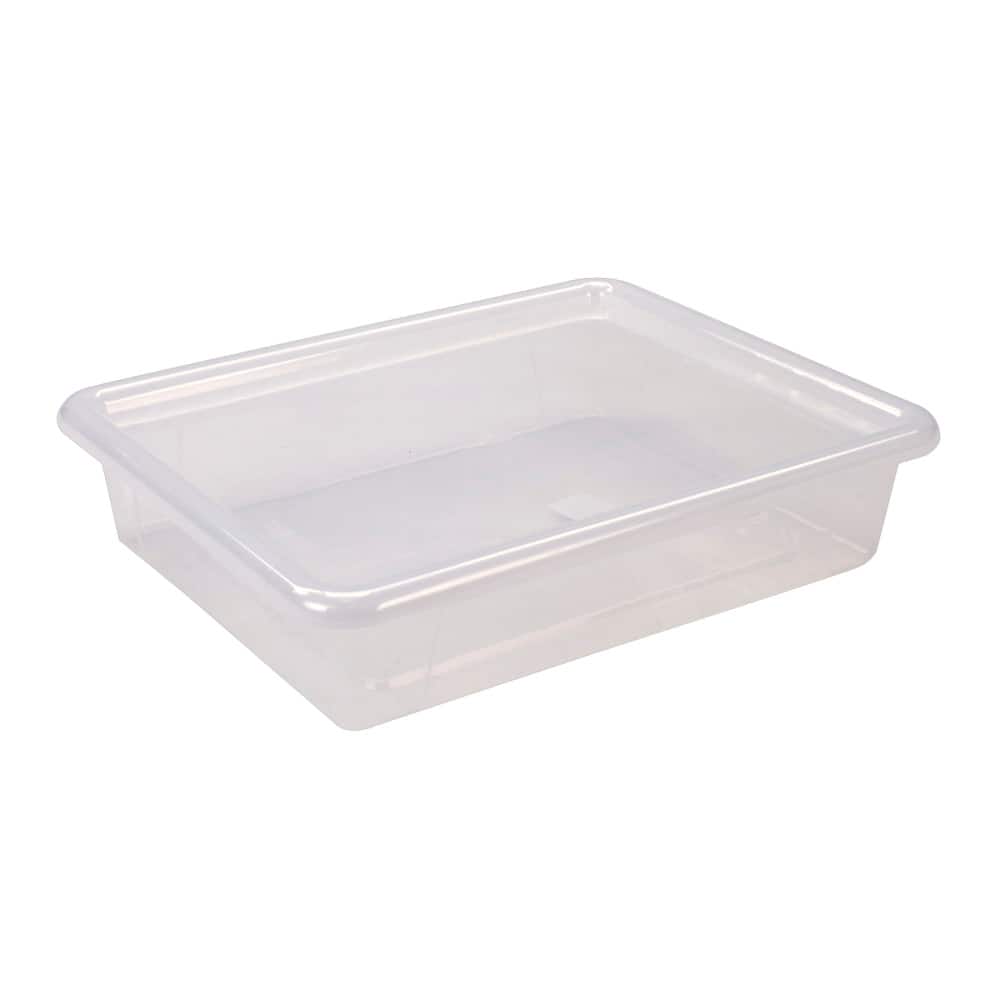 Storex - Flat Storage Tray with Lid, Clear