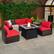 Alt View 2. Costway - 7 PCS Patio Furniture Set with 35" Propane Gas Fire Pit Table & Waterproof Cover - Red.