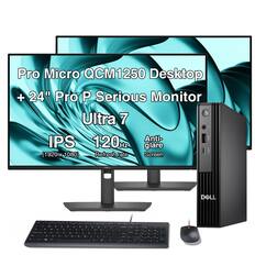 Pro Micro QCM1250 Desktop + 24" Pro P Serious Monitor Ultra 7 Anti-glare IPS 120Hz (1920x1080) Refresh rate Screen
