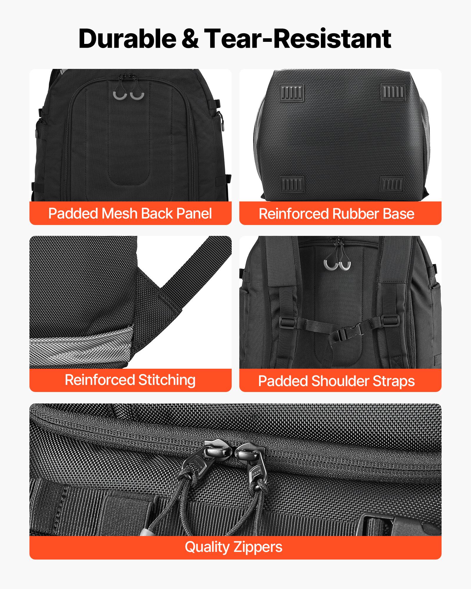 Durable & Tear-Resistant

- Padded Mesh Back Panel
- Reinforced Rubber Base
- Reinforced Stitching
- Padded Shoulder Straps
- Quality Zippers