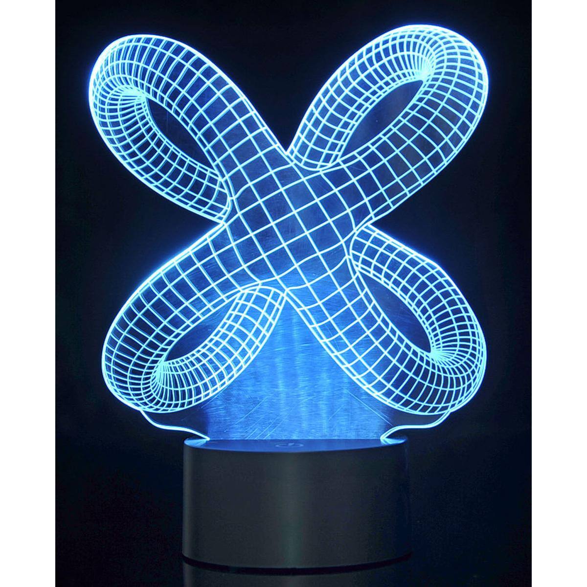 Alt View 1. JuzToys - 3D Night Light for Kids, 3D Crisscross Rings Laser Cut Precision LED Lights, LED Lamp for Bedrooms and Offices - Black.