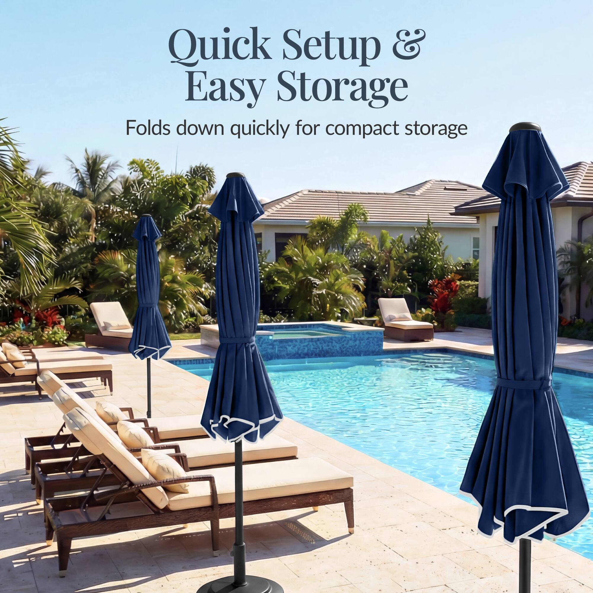Quick Setup & Easy Storage  
Folds down quickly for compact storage