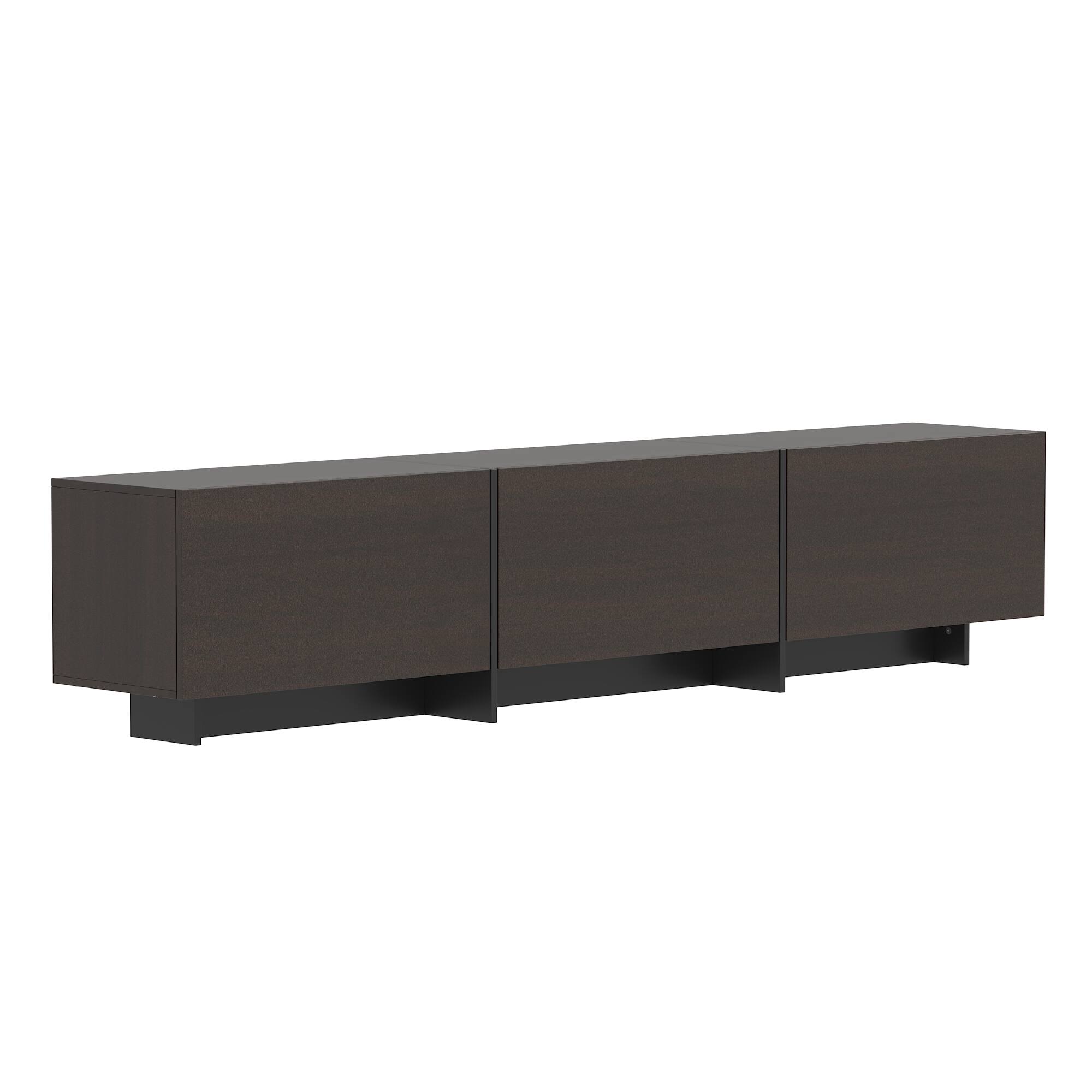 Angle. FUFU&GAGA - Modern TV Console for 70-Inch TV – Hidden Storage, Sleek Media Stand, Living Room Entertainment Center - Dark Brown.