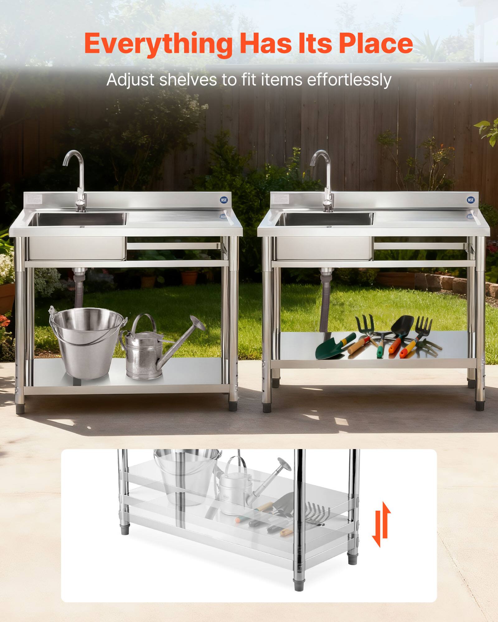 Everything Has Its Place  
Adjust shelves to fit items effortlessly