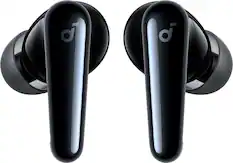 Front. Soundcore - by Anker Liberty 4 Pro True Wireless Noise Cancelling Headphones - Glossy Black.