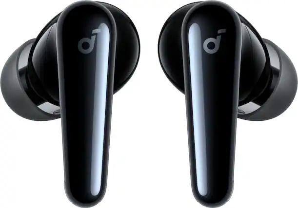 Front. Soundcore - by Anker Liberty 4 Pro True Wireless Noise Cancelling Headphones - Glossy Black.