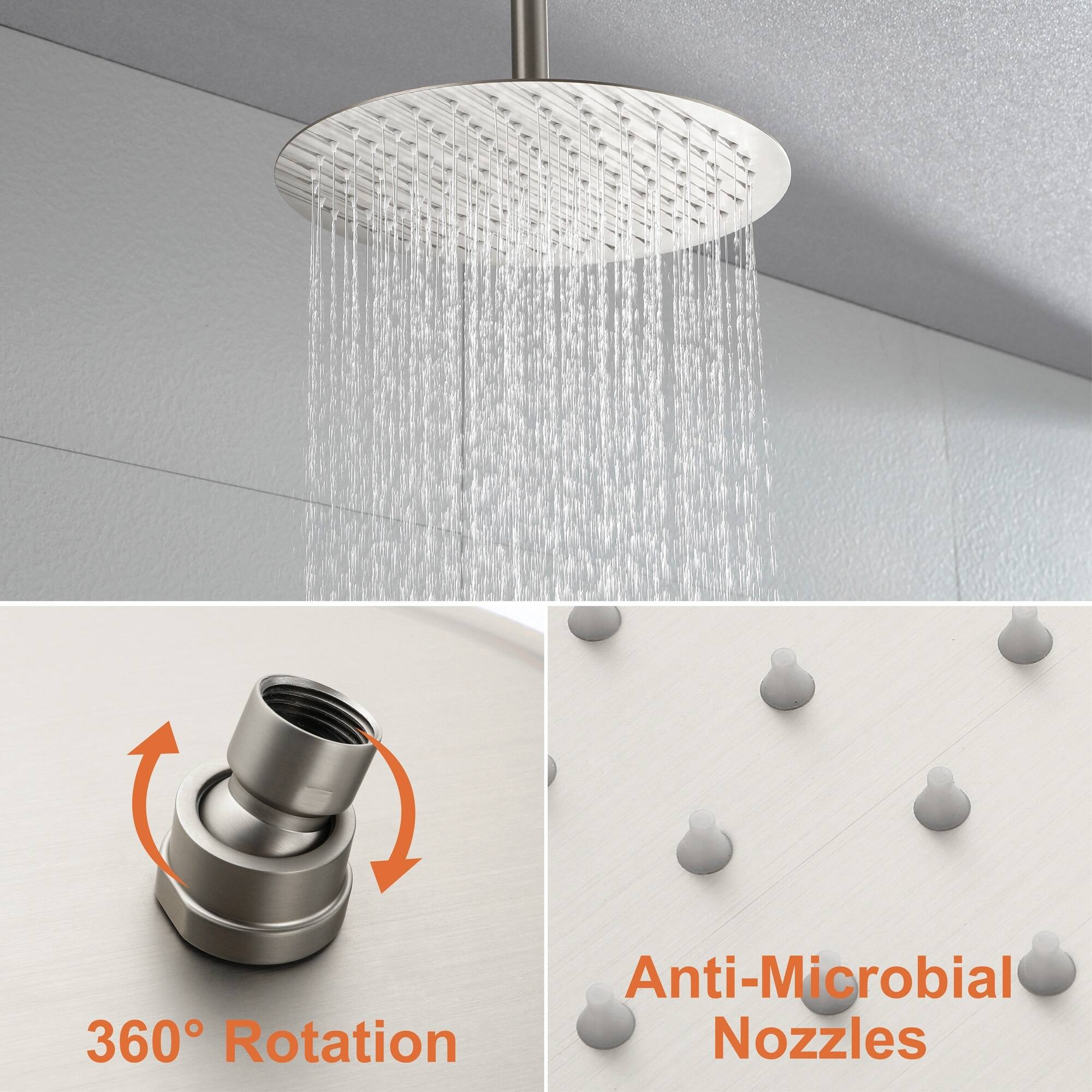 Anti-Microbial Nozzles  
360° Rotation
