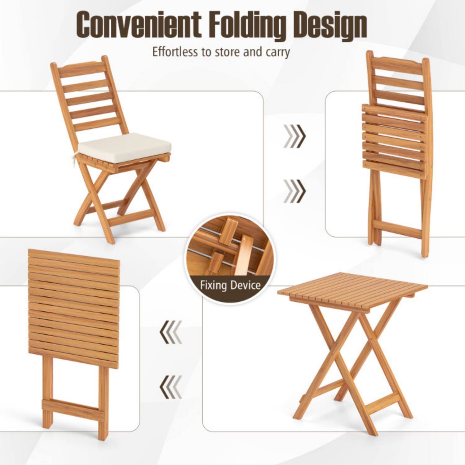 Convenient Folding Design  
Effortless to store and carry  
Fixing Device