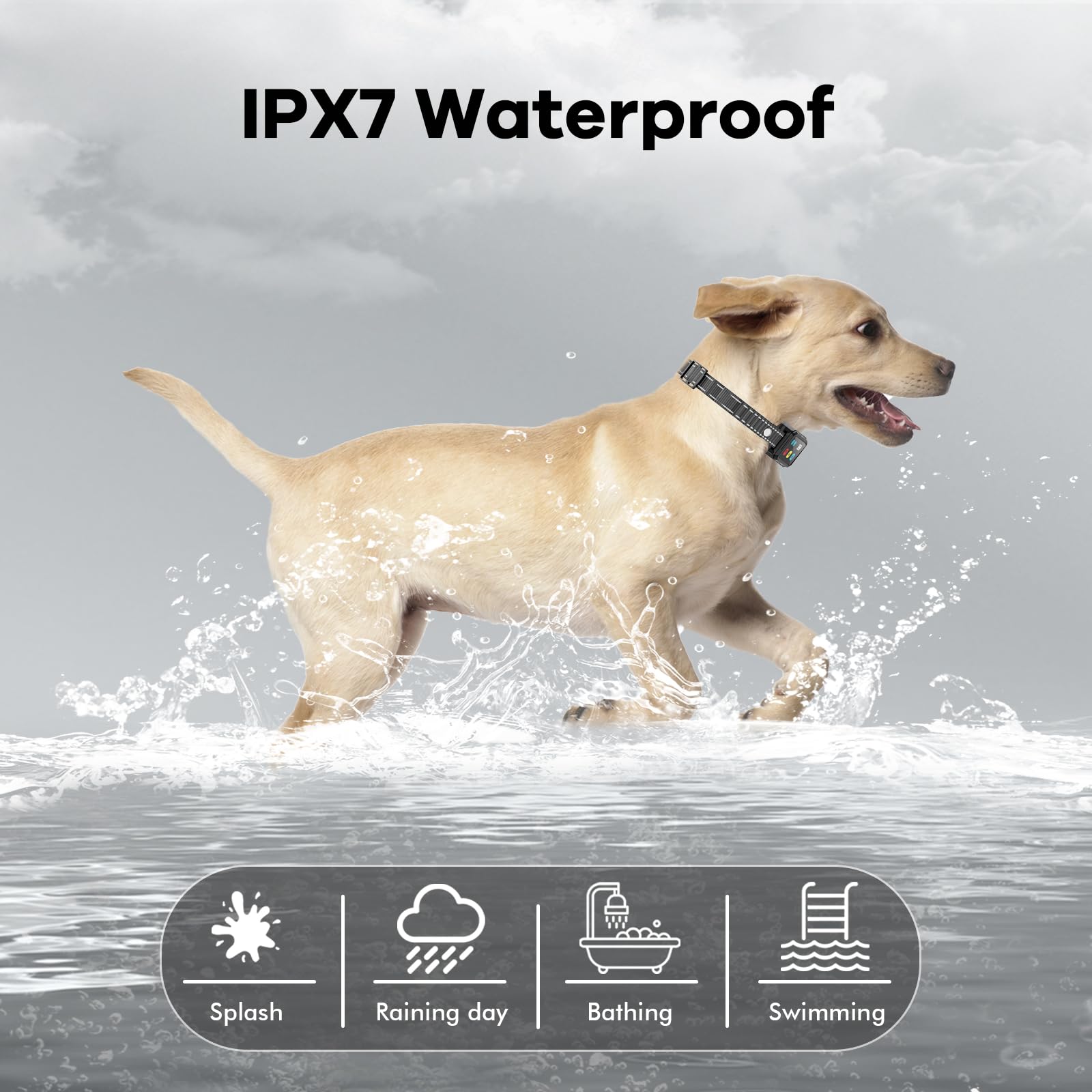 IPX7 Waterproof

- Splash
- Raining day
- Bathing
- Swimming