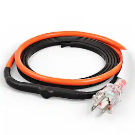 VEVOR - Self-Regulating Pipe Heating Cable, 3FT 5W/FT Heat Tape for Pipes Freeze Protection, Water Pipe Heat Cable with Built-in - Black;Orange