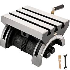 Front. VEVOR - Tilting Milling Table 10x7inch Tilting Angle Milling Machine 0-90°Adjustable Swivel Angle Plate with 3 T-slots - Black.