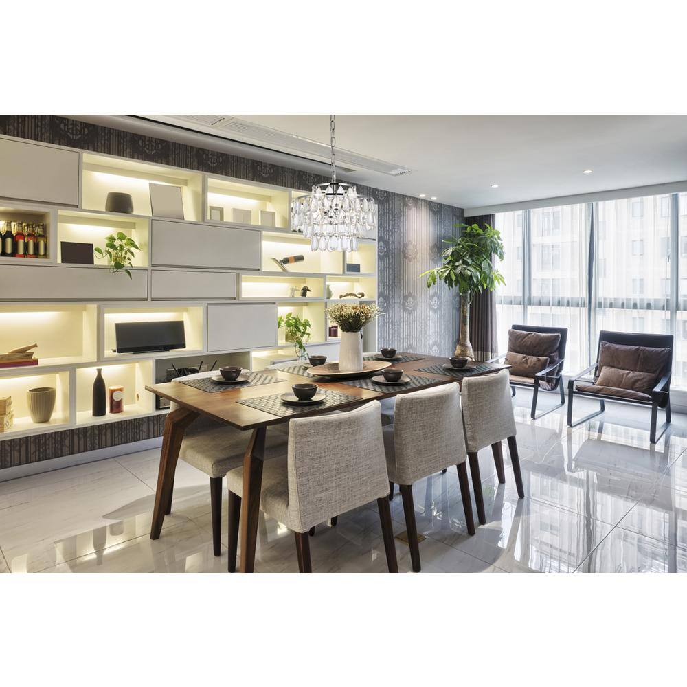 Alt View 2. Elegant Lighting - Mila 14 inch pendant in chrome - Chrome.